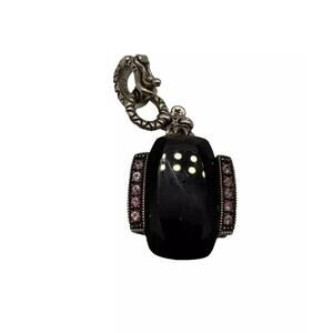 Barbara Bixby Pendant Sterling Silver 18k Gold Onyx Pink Sapphire